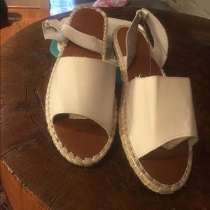 White soft leather sandals